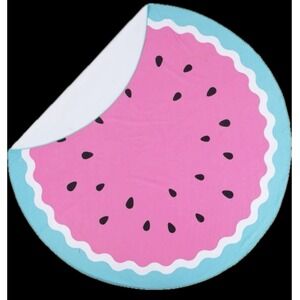 Tipsy Elves Round Watermelon Beach Pool Towel Blanket Pink Teal Circular NEW